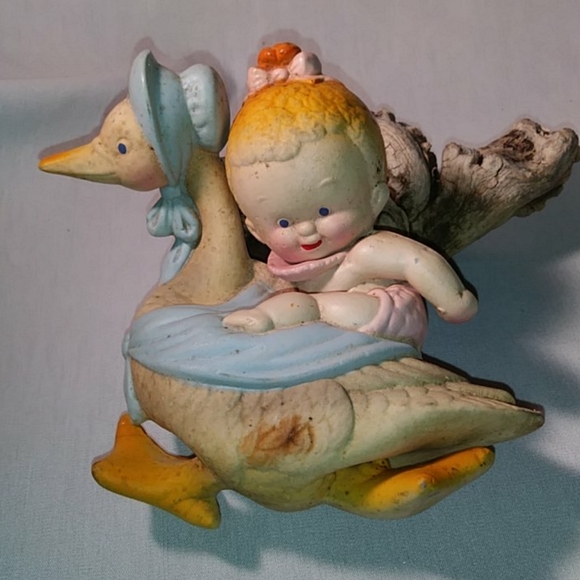 Vintage Rubber Mother Goose & Baby Squeaky Toy - Picture 1 of 10